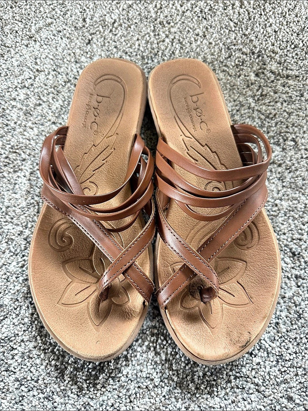Women's Brown Strappy Sandals Size US 8